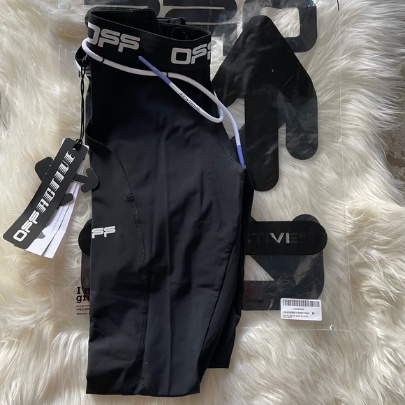 Off-White Designer Brand Logo-Waistband Black Active Leggings Size M - Picture 5 of 7